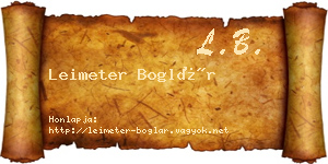 Leimeter Boglár névjegykártya